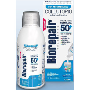 Ополаскиватель для полости рта BIOREPAIR colluttorio ml 450 protezione completa 50+ anni