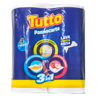 Рушники паперові багаторазові TUTTO panno asciugaTUTTO 4 rot bauletto offi 4 шт.