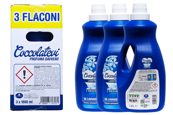 Рідкий засіб для прання універсальний COCCOLATEVI lavatrice 36 lav ml 1800 original x3 tripacco